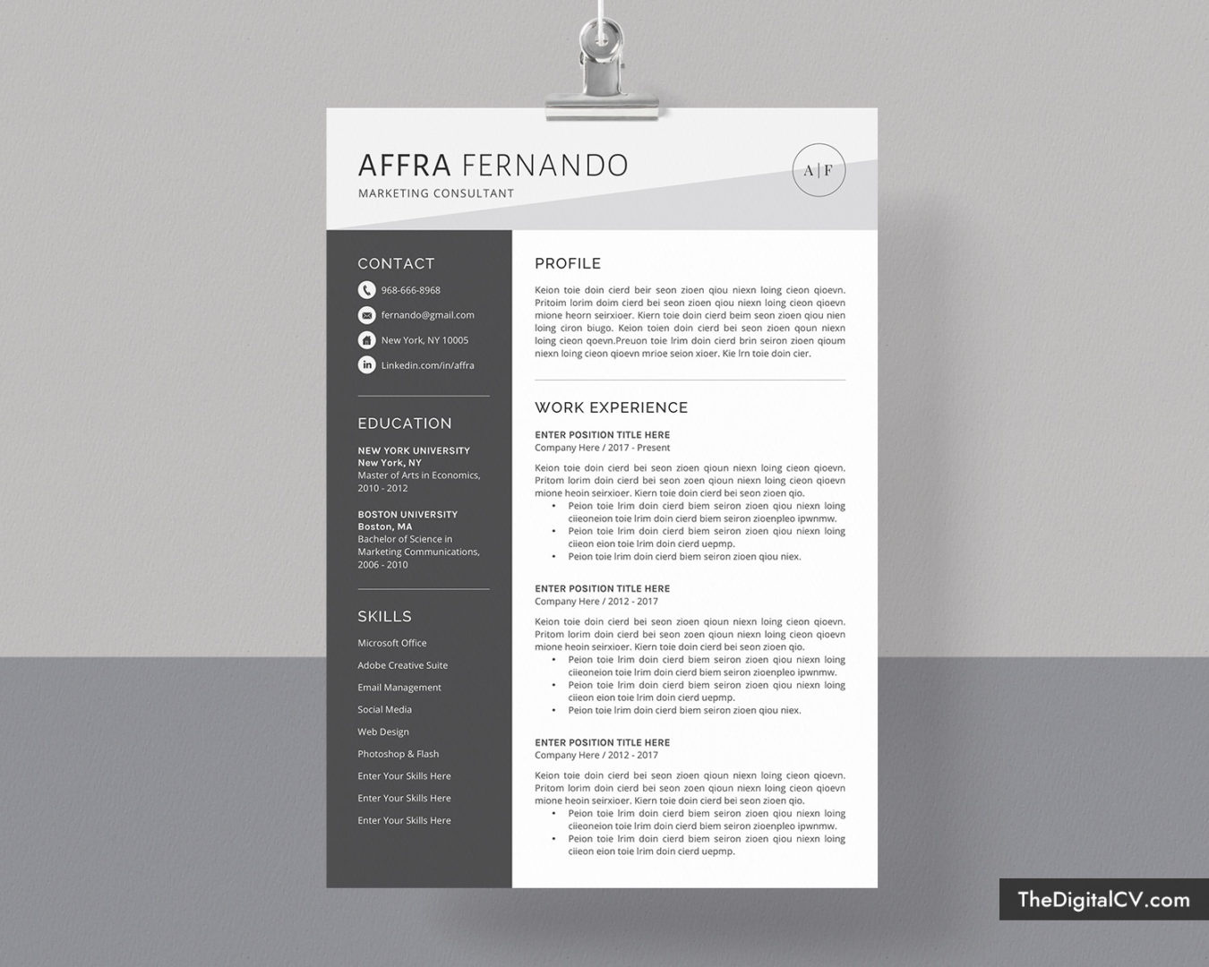 free creative resume templates for pages